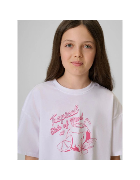 T-shirt bawełniany dziewczęcy 4f 4fjrss26ttshf3983-11s