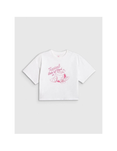 T-shirt bawełniany dziewczęcy 4f 4fjrss26ttshf3983-11s