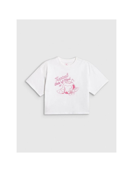 T-shirt bawełniany dziewczęcy 4f 4fjrss26ttshf3983-11s