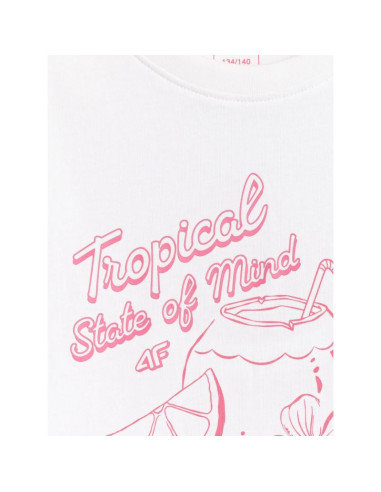 T-shirt bawełniany dziewczęcy 4f 4fjrss26ttshf3983-11s