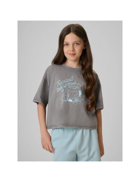 T-shirt bawełniany dziewczęcy 4f 4fjrss26ttshf3983-25s