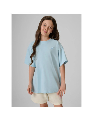T-shirt loose gładki dziewczęcy 4f 4fjrss26ttshf3984-33s