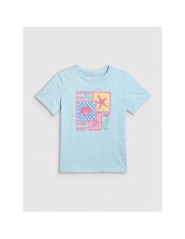 T-shirt regular z nadrukiem dziewczęcy 4f 4fjrss26ttshf4418-33s