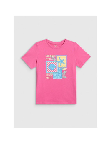 T-shirt regular z nadrukiem dziewczęcy 4f 4fjrss26ttshf4418-54s