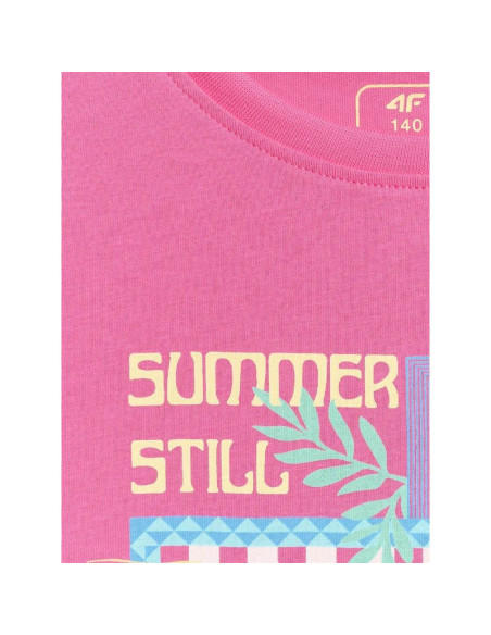 T-shirt regular z nadrukiem dziewczęcy 4f 4fjrss26ttshf4418-54s