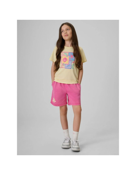 T-shirt regular z nadrukiem dziewczęcy 4f 4fjrss26ttshf4418-73s