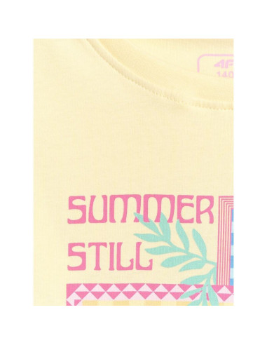 T-shirt regular z nadrukiem dziewczęcy 4f 4fjrss26ttshf4418-73s