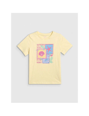 T-shirt regular z nadrukiem dziewczęcy 4f 4fjrss26ttshf4418-73s