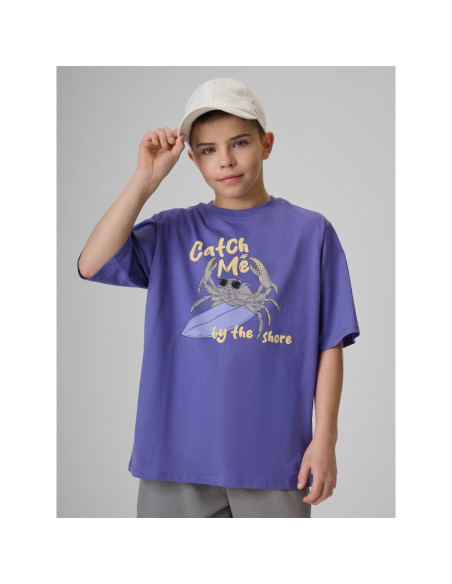 T-shirt bawełniany chłopięcy 4f 4fjrss26ttshm3903-51s