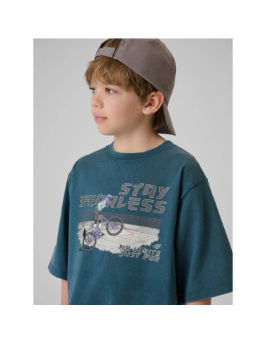 T-shirt bawełniany chłopięcy 4f 4fjrss26ttshm4279-46s