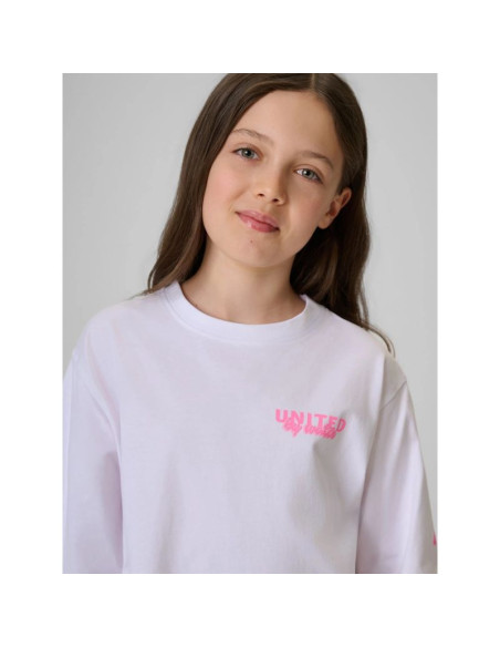 T-shirt loose z nadrukiem dziewczęcy 4f 4fjrss26ttshf3910-10s