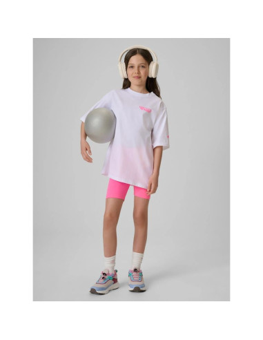 T-shirt loose z nadrukiem dziewczęcy 4f 4fjrss26ttshf3910-10s