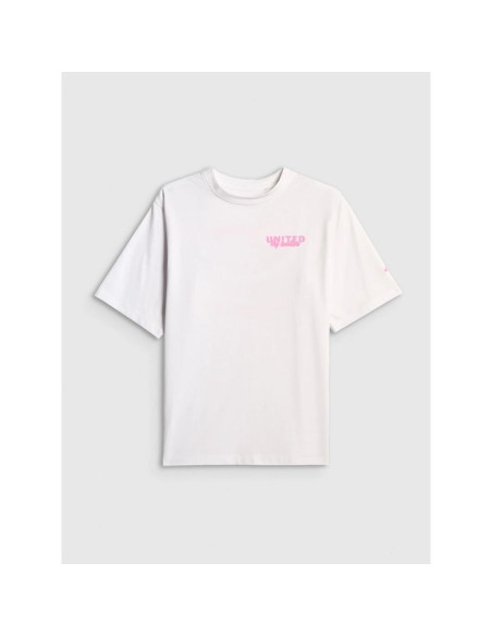 T-shirt loose z nadrukiem dziewczęcy 4f 4fjrss26ttshf3910-10s