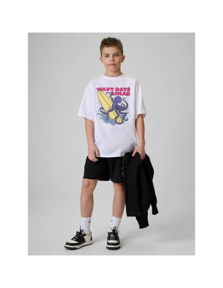 T-shirt bawełniany chłopięcy 4f 4fjrss26ttshm3904-10s