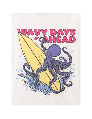 T-shirt bawełniany chłopięcy 4f 4fjrss26ttshm3904-10s