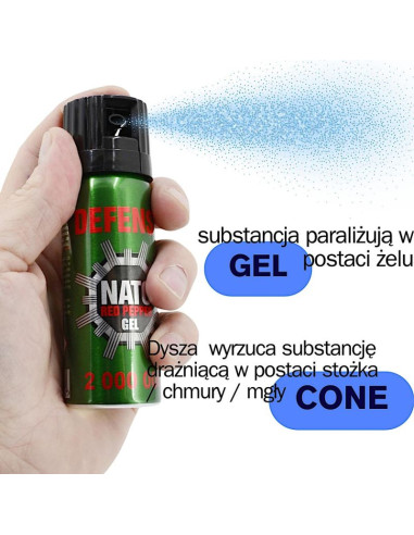 Gaz pieprzowy nato defence gel 2mln cone 50ml 41050-c sharg