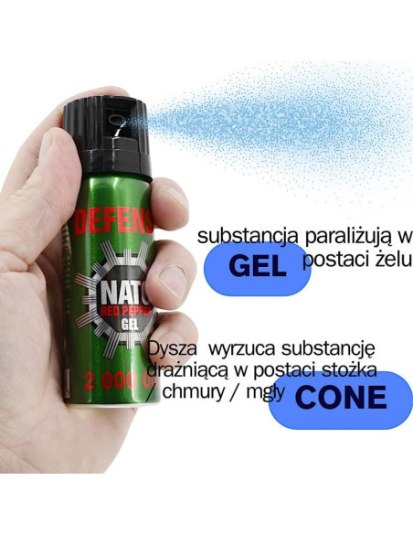 Gaz pieprzowy nato defence gel 2mln cone 50ml 41050-c sharg