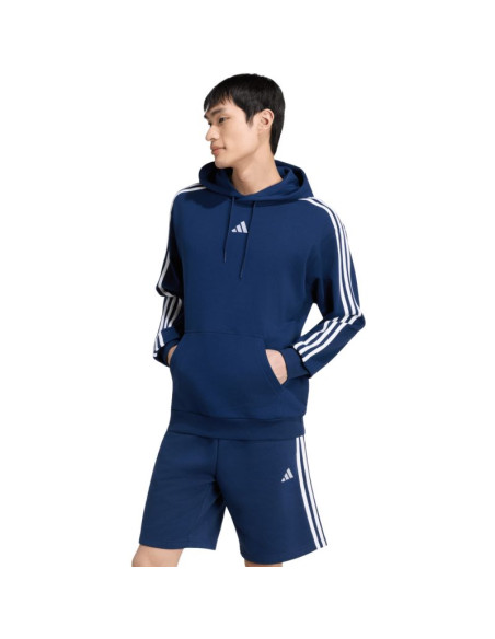 Bluza męska adidas essentials 3-stripes french terry hoodie granatowa ky4203