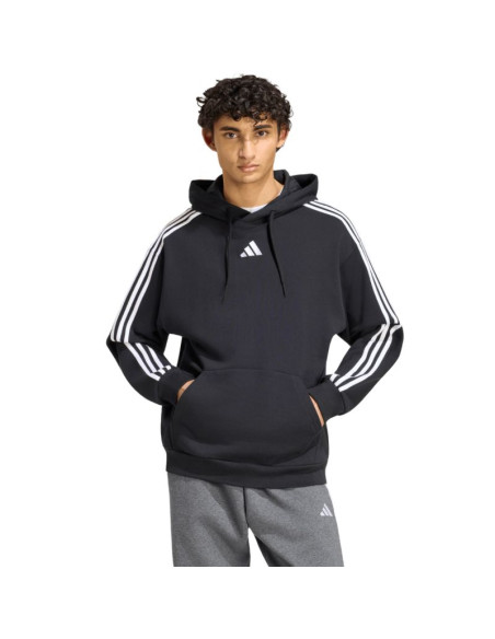Bluza męska adidas essentials 3-stripes french terry hoodie czarna ky6605