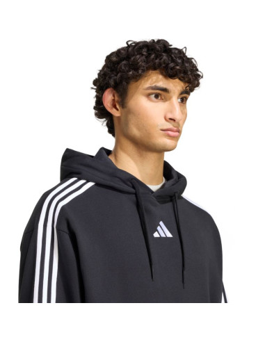 Bluza męska adidas essentials 3-stripes french terry hoodie czarna ky6605
