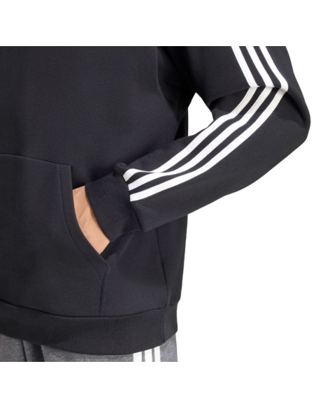 Bluza męska adidas essentials 3-stripes french terry hoodie czarna ky6605