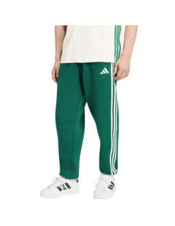 Spodnie męskie adidas essentials 3-stripes fleece tapered cuffed zielone ky4129