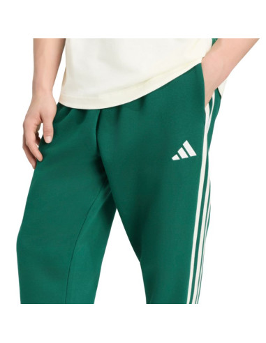 Spodnie męskie adidas essentials 3-stripes fleece tapered cuffed zielone ky4129