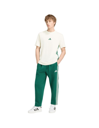 Spodnie męskie adidas essentials 3-stripes fleece tapered cuffed zielone ky4129