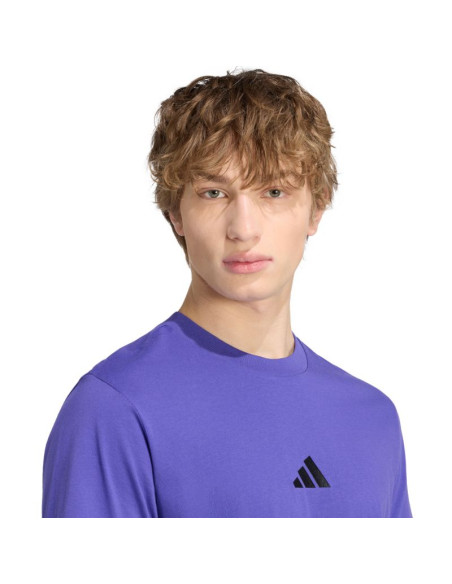 Koszulka męska adidas essentials small logo single jersey fioletowa kf2404
