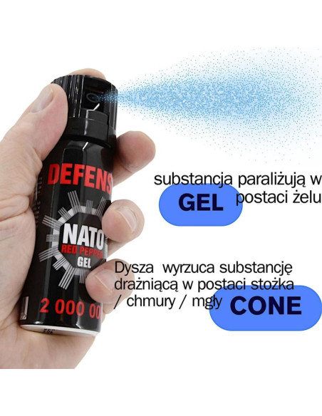 Gaz pieprzowy defence nato gel 2mln cone 50ml 40050-c sharg