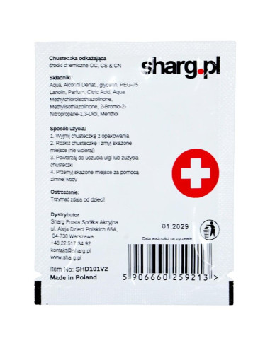 Chusteczka neutralizująca gaz pieprzowy shd101v2 sharg