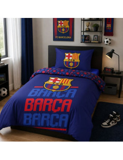 Fc barcelona pościel komplet bawełna 140x200 + 70x90 cm fcb-4515bl 2