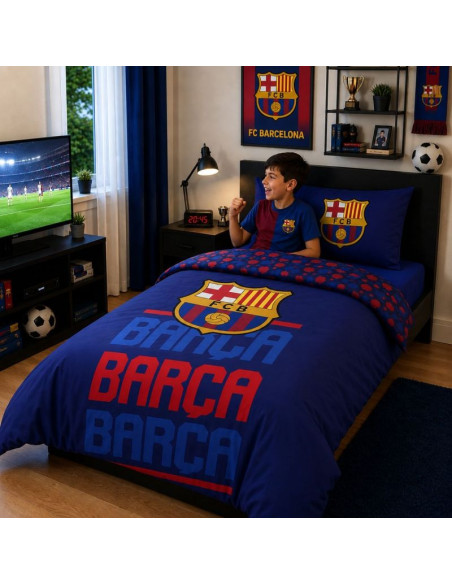 Fc barcelona pościel komplet bawełna 140x200 + 70x90 cm fcb-4515bl