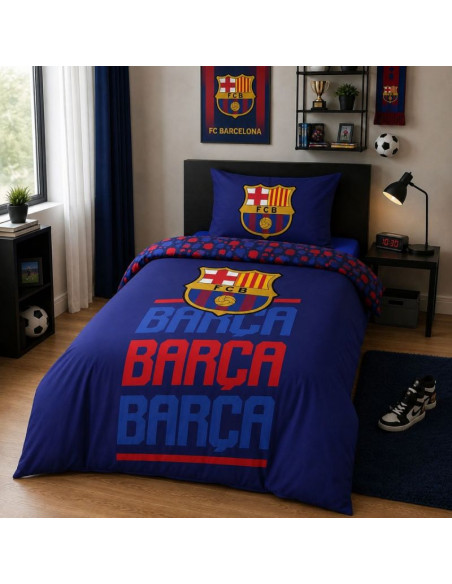 Fc barcelona pościel komplet bawełna 140x200 + 70x90 cm fcb-4515bl