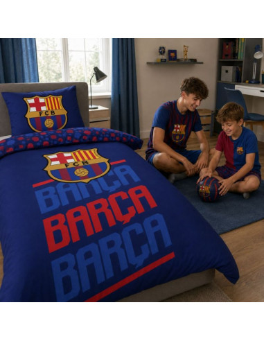 Fc barcelona pościel komplet bawełna 140x200 + 70x90 cm fcb-4515bl