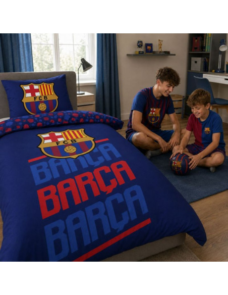 Fc barcelona pościel komplet bawełna 140x200 + 70x90 cm fcb-4515bl