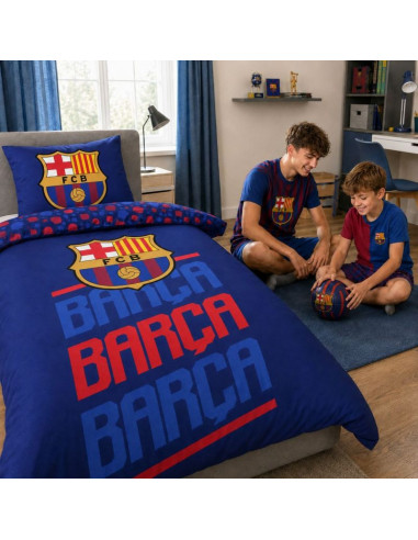 Fc barcelona pościel komplet bawełna 140x200 + 70x90 cm fcb-4515bl