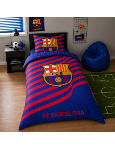 Fc barcelona pościel komplet bawełna 140x200 + 70x90 cm fcb-4522bl