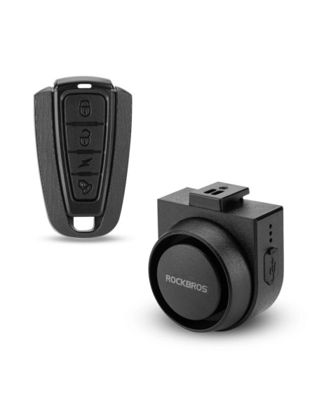 Dzwonek rowerowy rockbros a2 z alarmem 115 db z pilotem usb-c - czarny