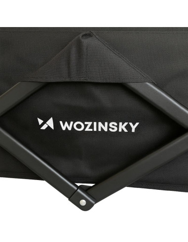 Wózek wozinsky wzp-100 plażowy, turystyczny, ogrodowy, wytrzymały, szerokie koła, z siatką bezpieczeństwa do 100 kg - czarny