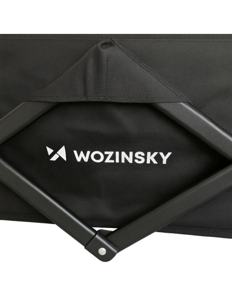 Wózek wozinsky wzp-100 plażowy, turystyczny, ogrodowy, wytrzymały, szerokie koła, z siatką bezpieczeństwa do 100 kg - czarny