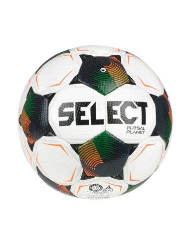 Piłka nożna hala select futsal planet v26 fifa basic biało-czarno-pomarańczowo-zielona 1014387 310021
