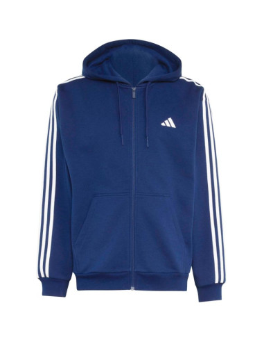 Bluza męska adidas essentials 3-stripes fleece full-zip hoodie granatowa ky4144