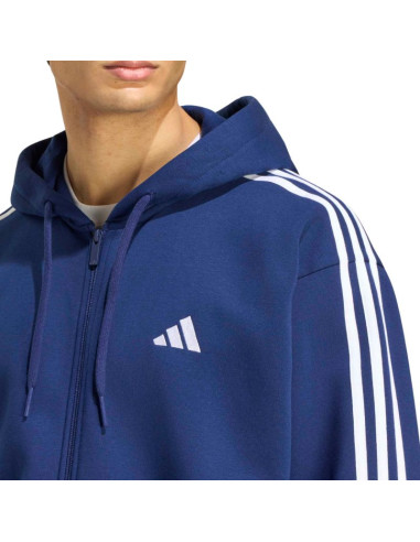 Bluza męska adidas essentials 3-stripes fleece full-zip hoodie granatowa ky4144