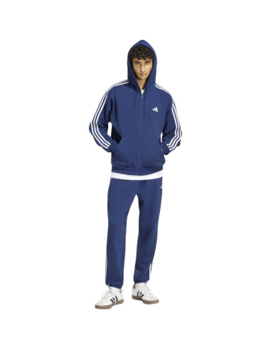 Bluza męska adidas essentials 3-stripes fleece full-zip hoodie granatowa ky4144