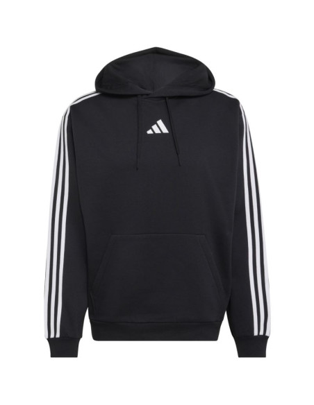 Bluza męska adidas essentials 3-stripes fleece hoodie czarna ky6602