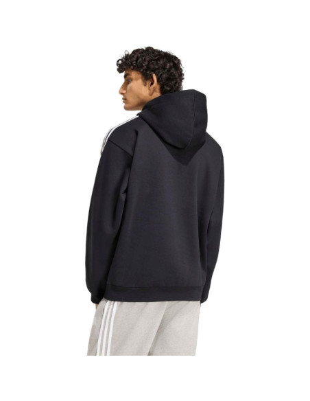 Bluza męska adidas essentials 3-stripes fleece hoodie czarna ky6602