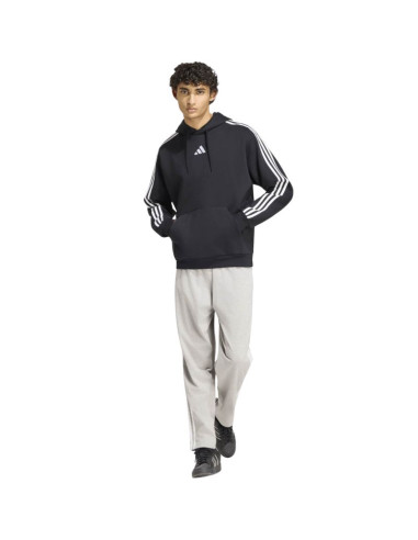 Bluza męska adidas essentials 3-stripes fleece hoodie czarna ky6602