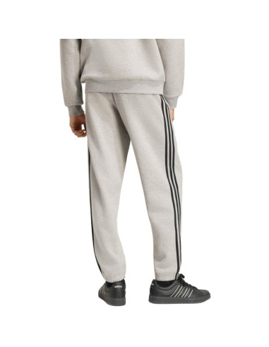 Spodnie męskie adidas essentials 3-stripes fleece tapered cuffed szare ky4127