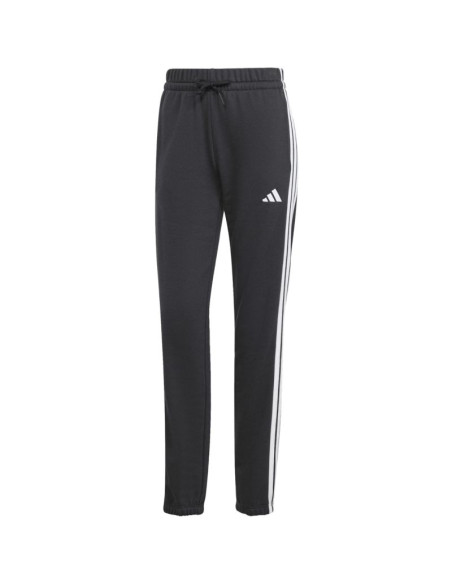 Spodnie damskie adidas essentials 3-stripes french terry cuffed czarne jd5302